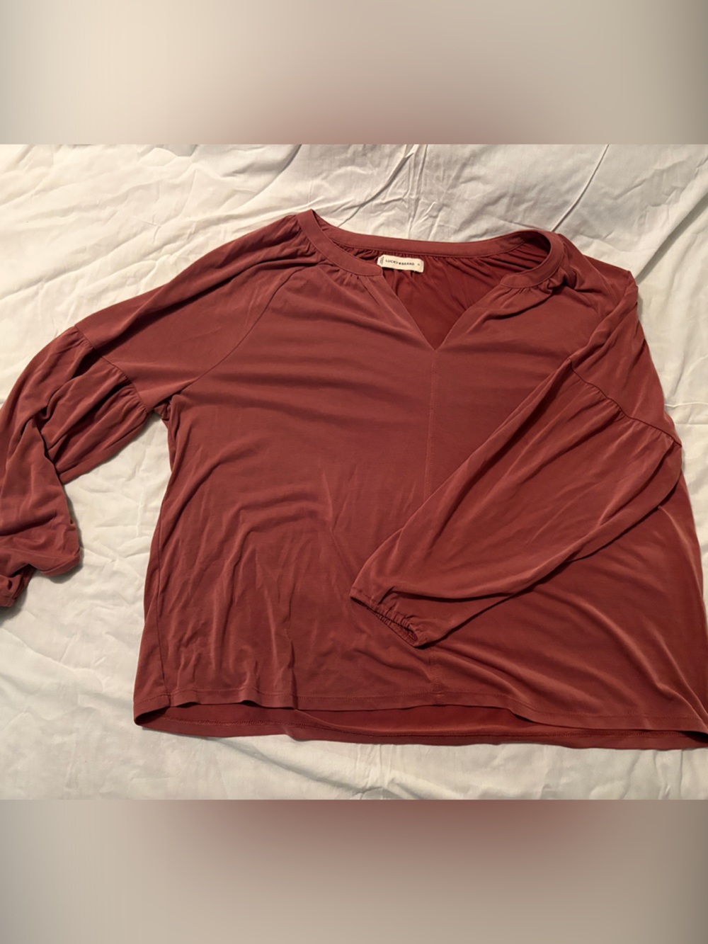 Lucky Brand Womens Rust Pink top